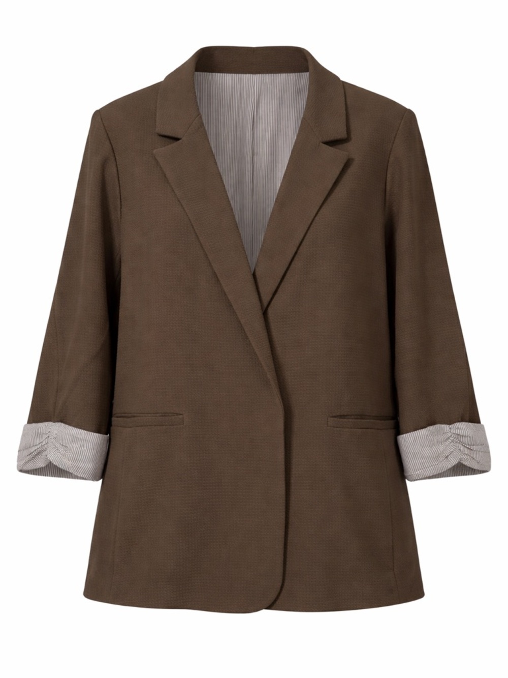 Skies Are Blue Asa Knit Blazer Brown Women’s Open-Front Blazer Jacket